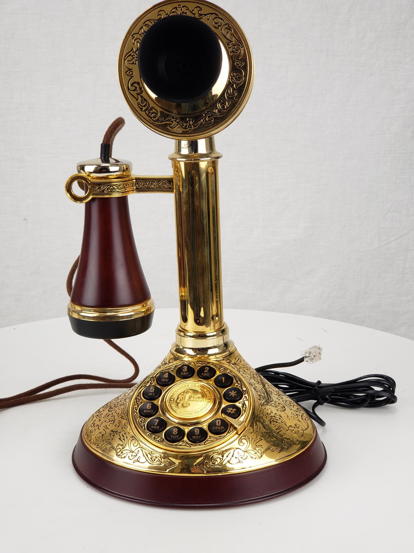 Franklin Mint Ornate Reproduction Candlestick Telephone