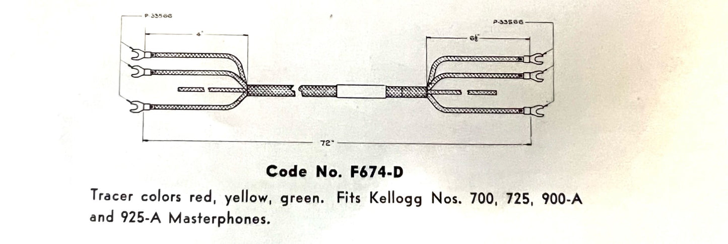 Cloth Cord - 3 Conductor- Brown - Kellogg F674D