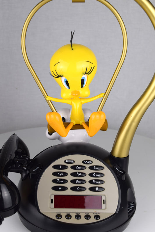 Tweety Bird on Swing Novelty Phone/Clock/Radio