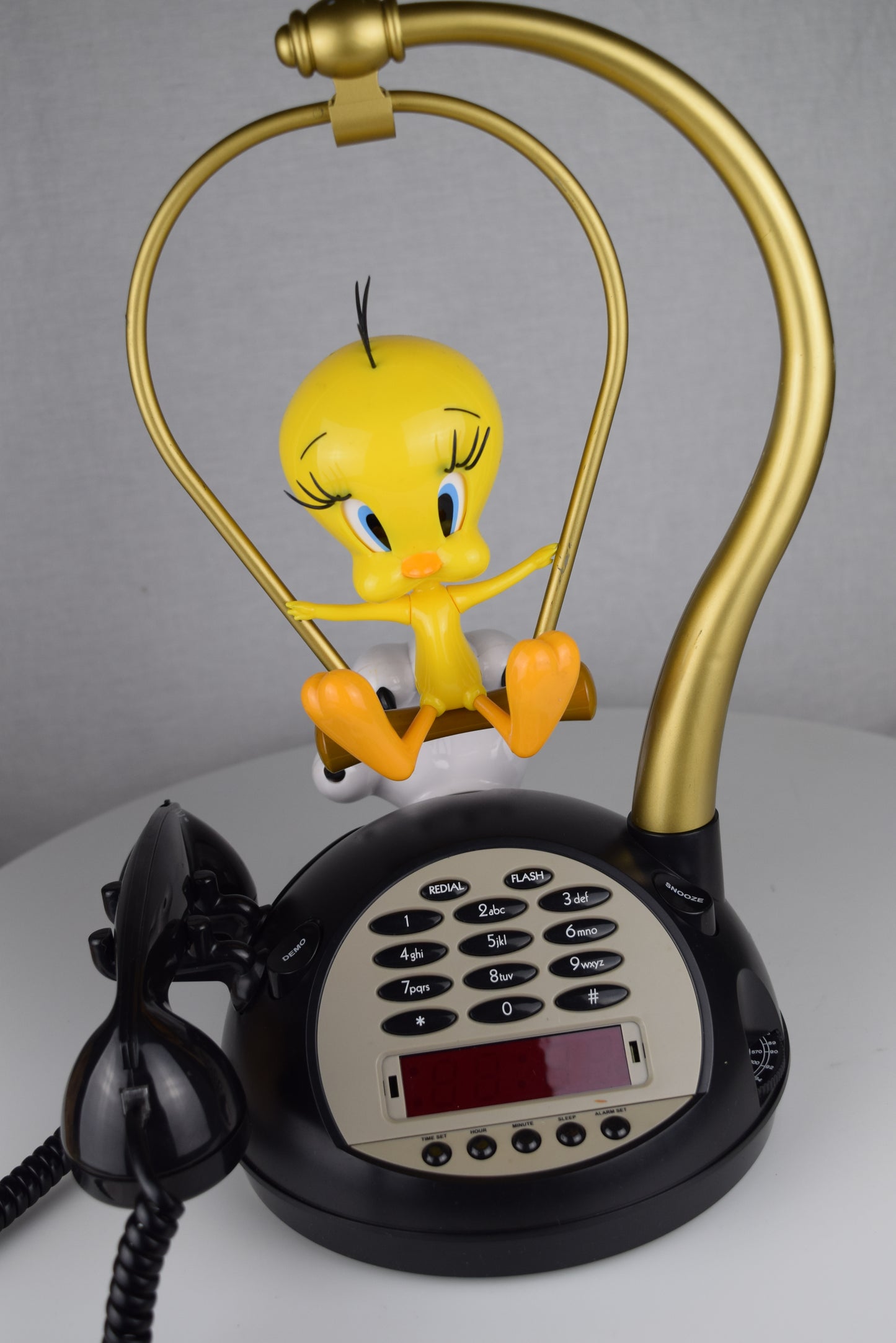 Tweety Bird on Swing Novelty Phone/Clock/Radio