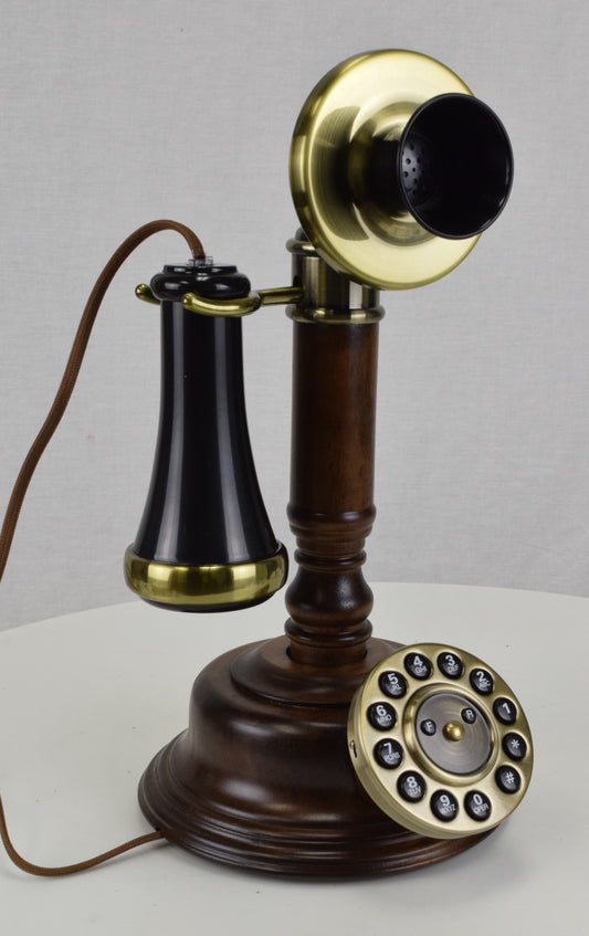 Roman Style Candlestick Telephone with Rotary Style Pushbutton Dial