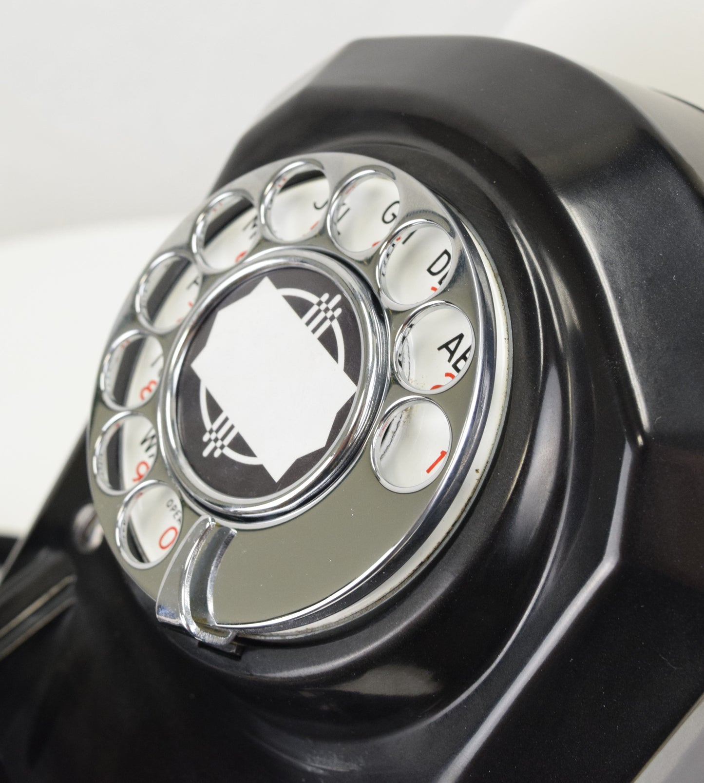 Automatic Electric 1940s Wall Telephone - Black with Chrome Trim