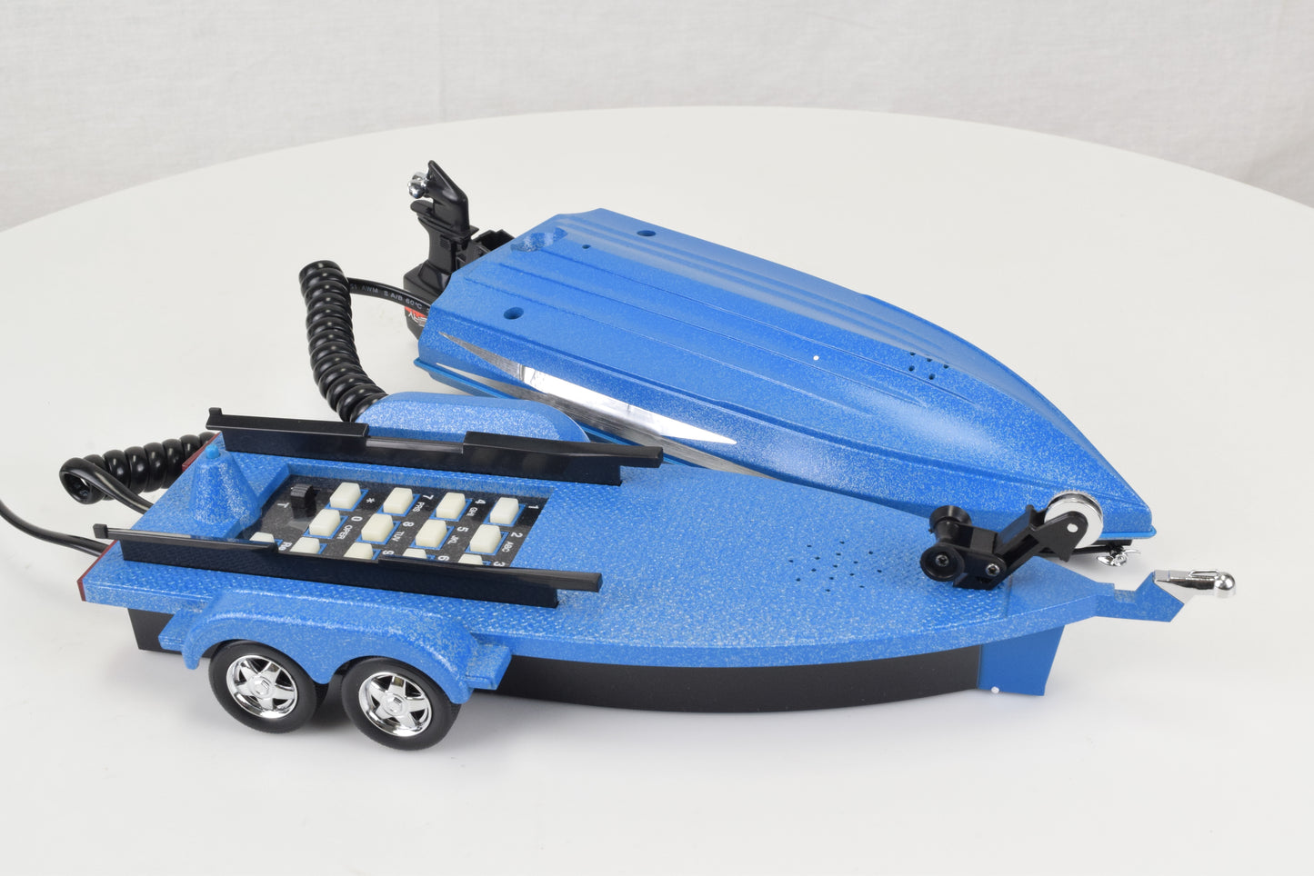 Bass Fishing Boat Telephone - Blue