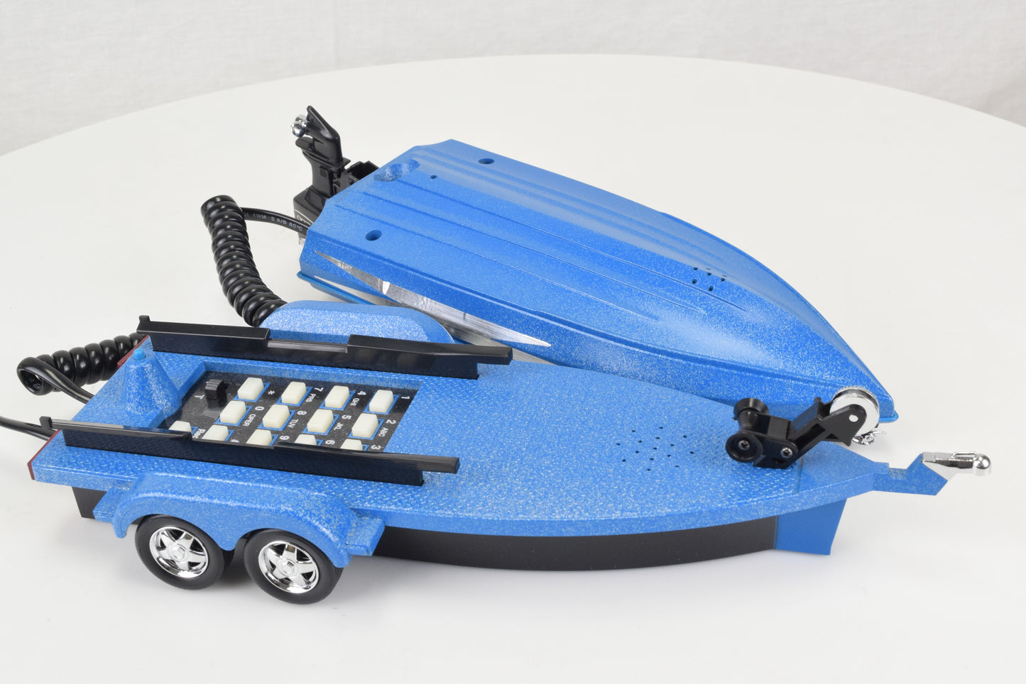 Bass Fishing Boat Telephone - Blue