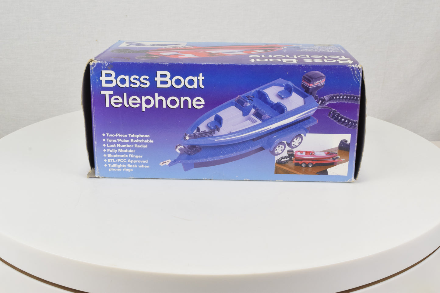 Bass Fishing Boat Telephone - Blue