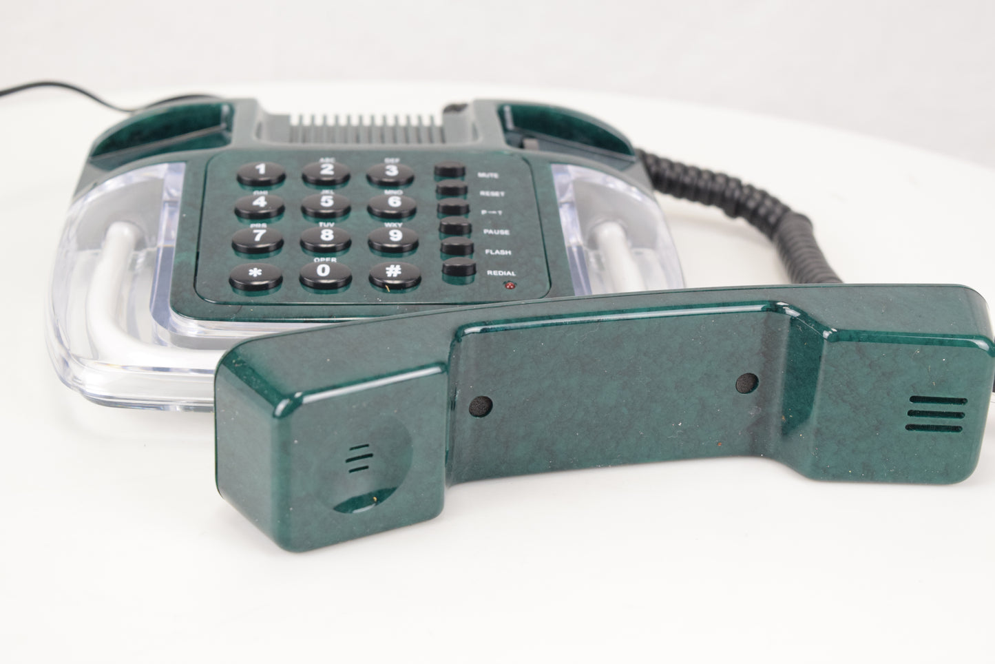 Neon Glow Telephone - Black/Clear with Green Light