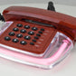 Neon Glow Telephone - Red/Clear with Pink Light