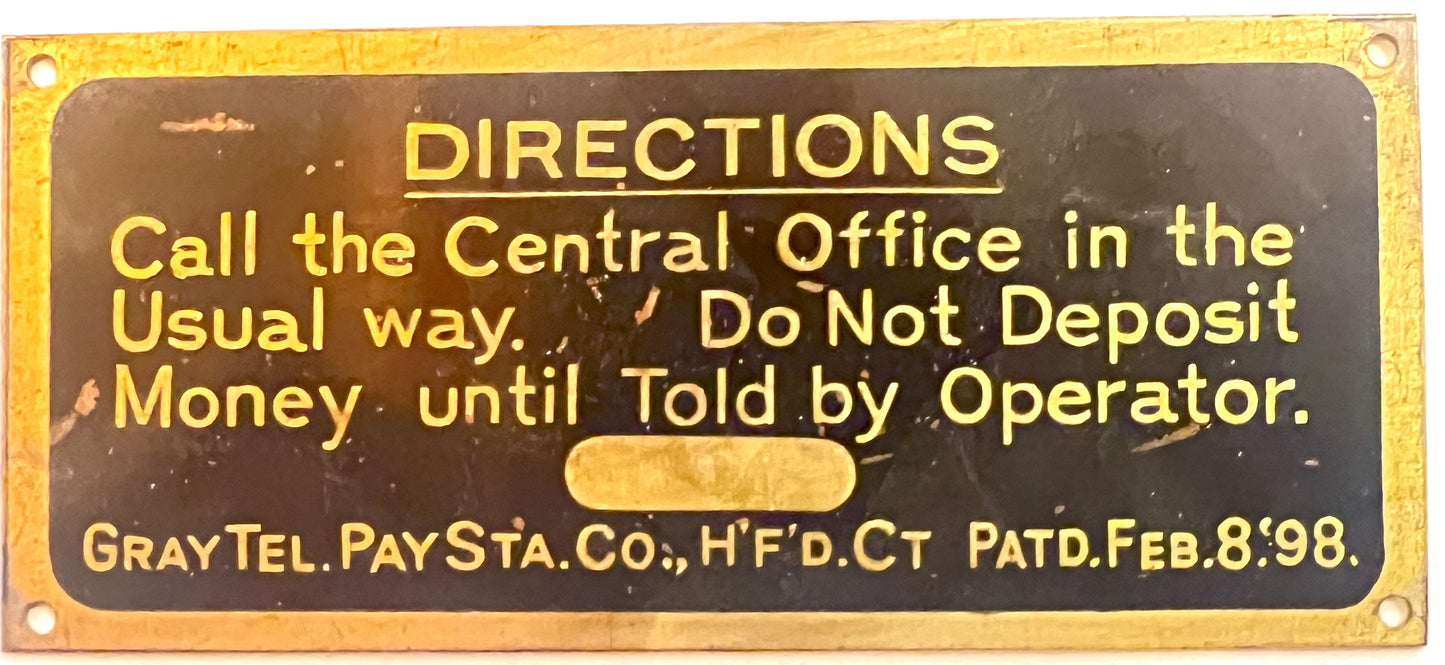 Brass Badge - Grey Paystation - 2"x 4 1/4"