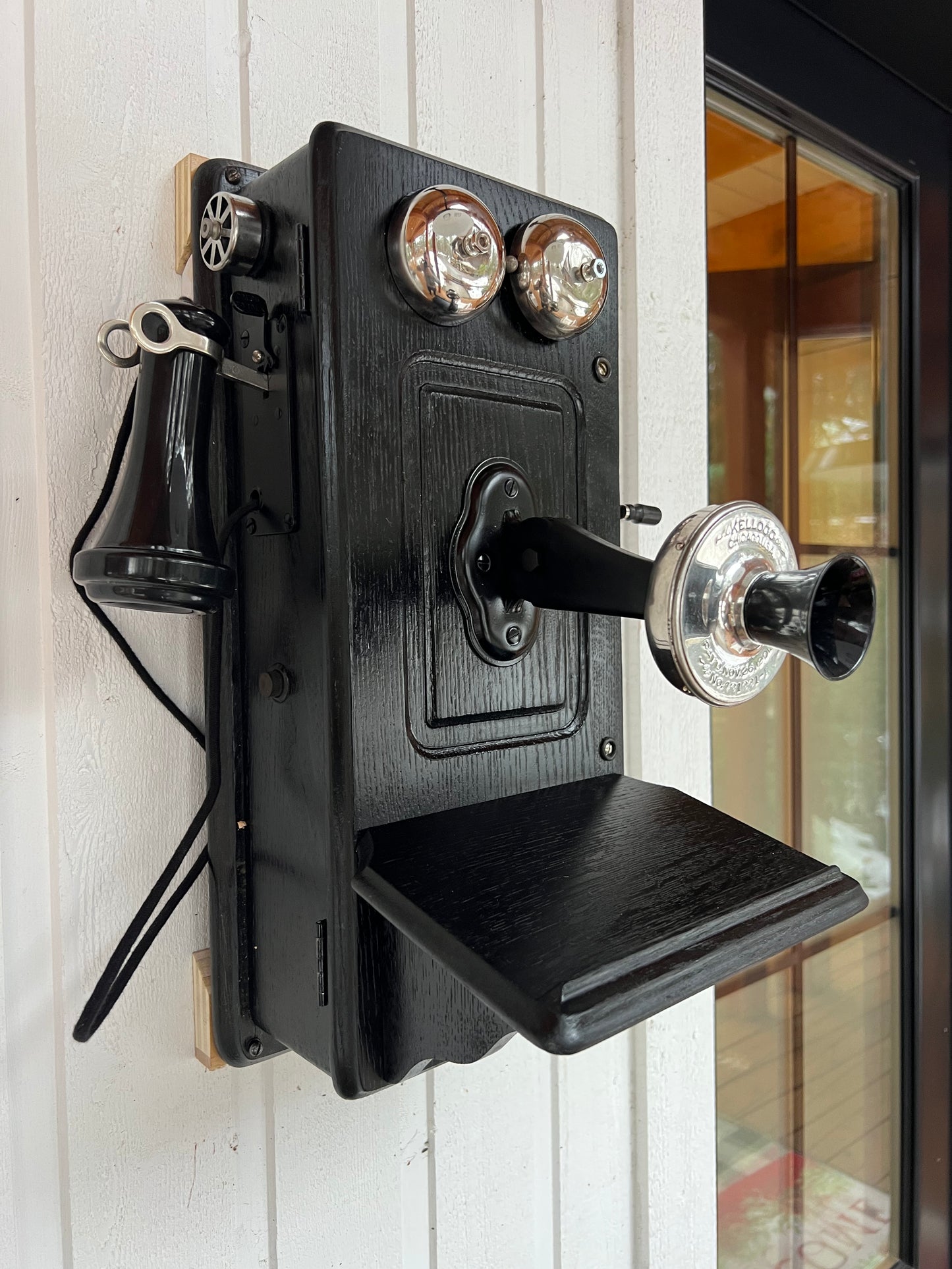 Black Wood Wall Telephone - Vintage Farmhouse Decor