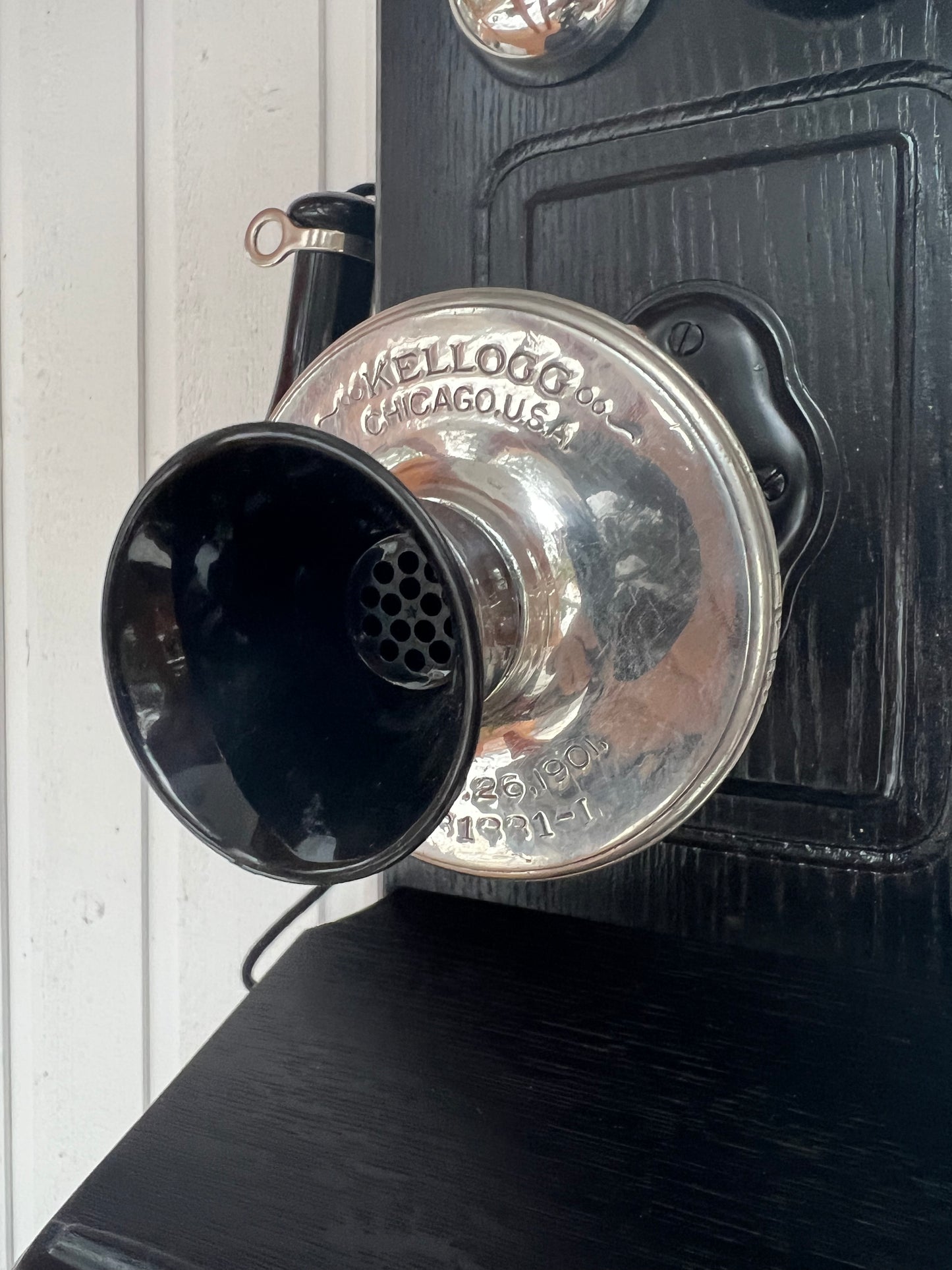 Black Wood Wall Telephone - Vintage Farmhouse Decor