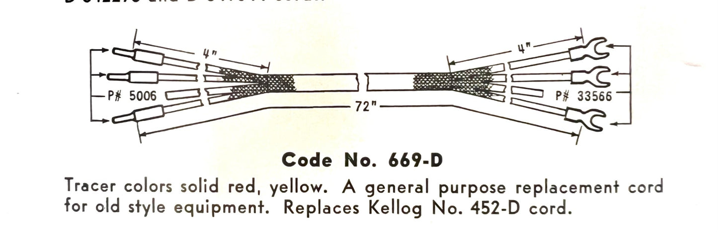 Cloth Cord - 3 Conductor- Brown - Kellogg F669D