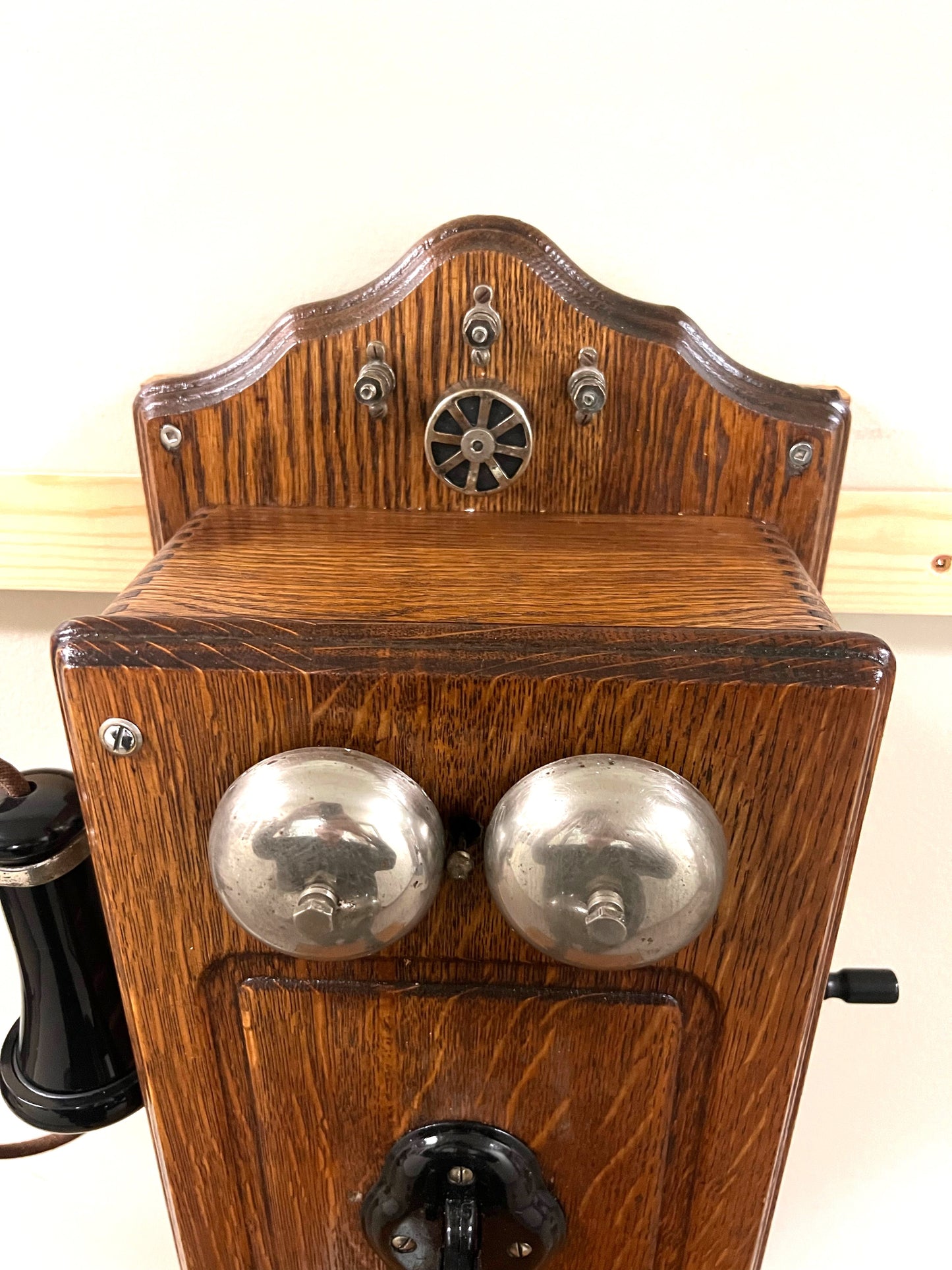 Kellogg Wood Wall Telephone with Optional Bluetooth Connection - Vintage Farmhouse Decor