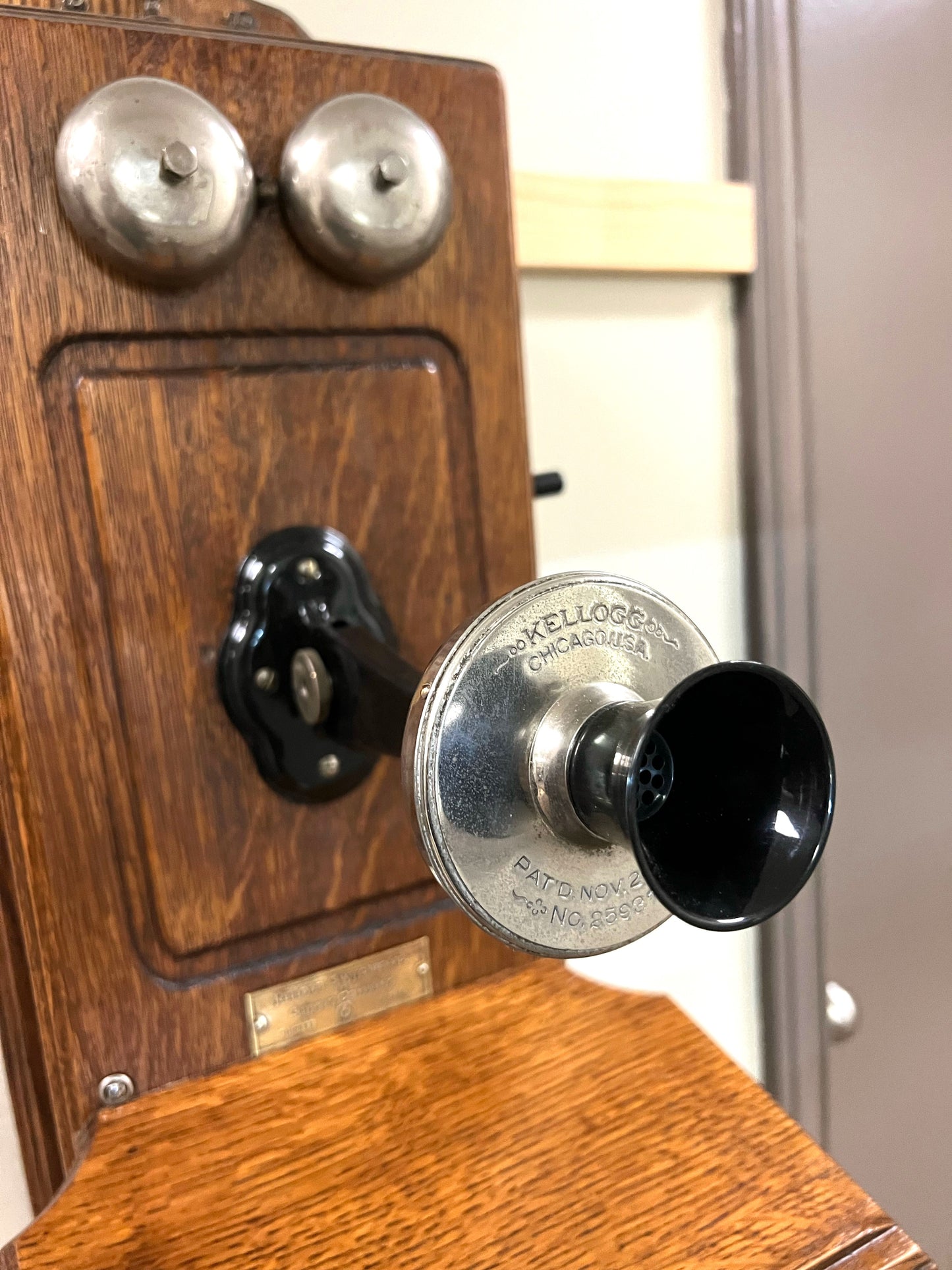 Kellogg Wood Wall Telephone with Optional Bluetooth Connection - Vintage Farmhouse Decor