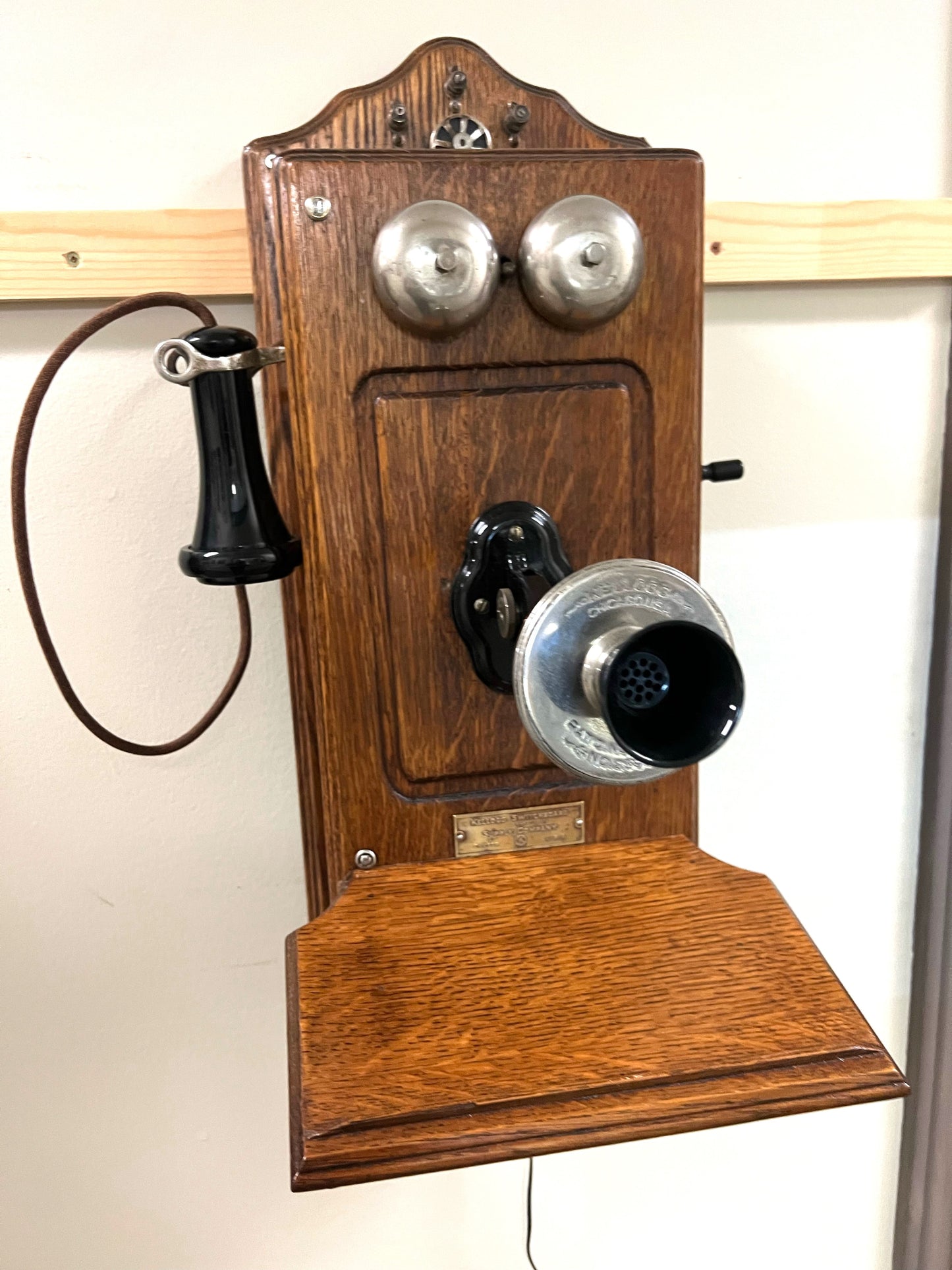 Kellogg Wood Wall Telephone with Optional Bluetooth Connection - Vintage Farmhouse Decor