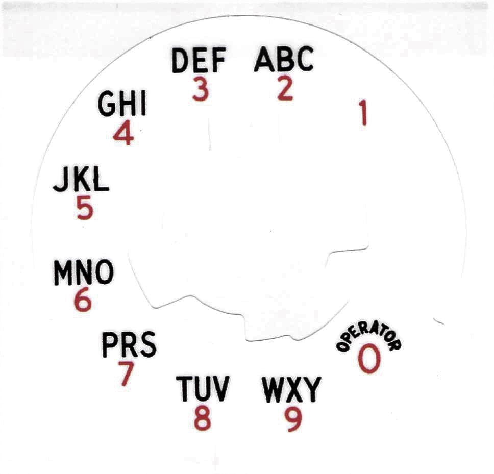 Western Electric 164a Alphanumeric Dial Plate Overlay for No 6 Dials