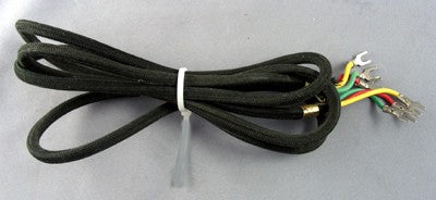 Original Cloth Handset Cord - Black - 3 Con (Stromberg Carlson)
