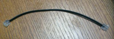 Line Cord - Black - Flat Vinyl -  Mod to Mod - 4 Conductor - 8"