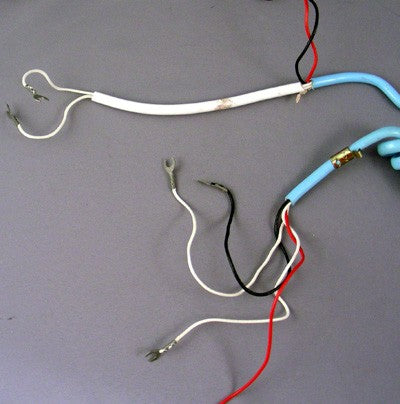 Cord - Handset - Turquoise - Hardwired Curly - 4 Conductor - spade terminations