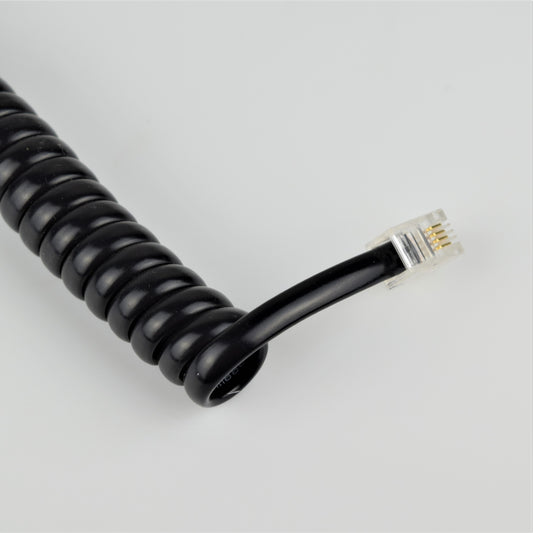 Cord - Handset - Vinyl  - Black - Modular Curly