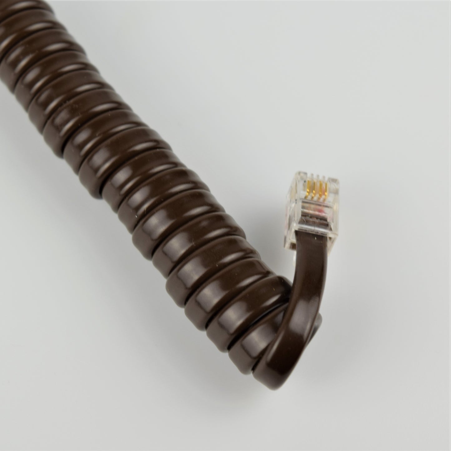 Cord - Handset - Vinyl  - Brown - Modular Curly