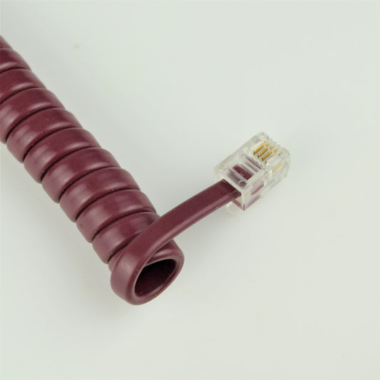 Cord - Handset - Vinyl  - Burgundy - Modular Curly