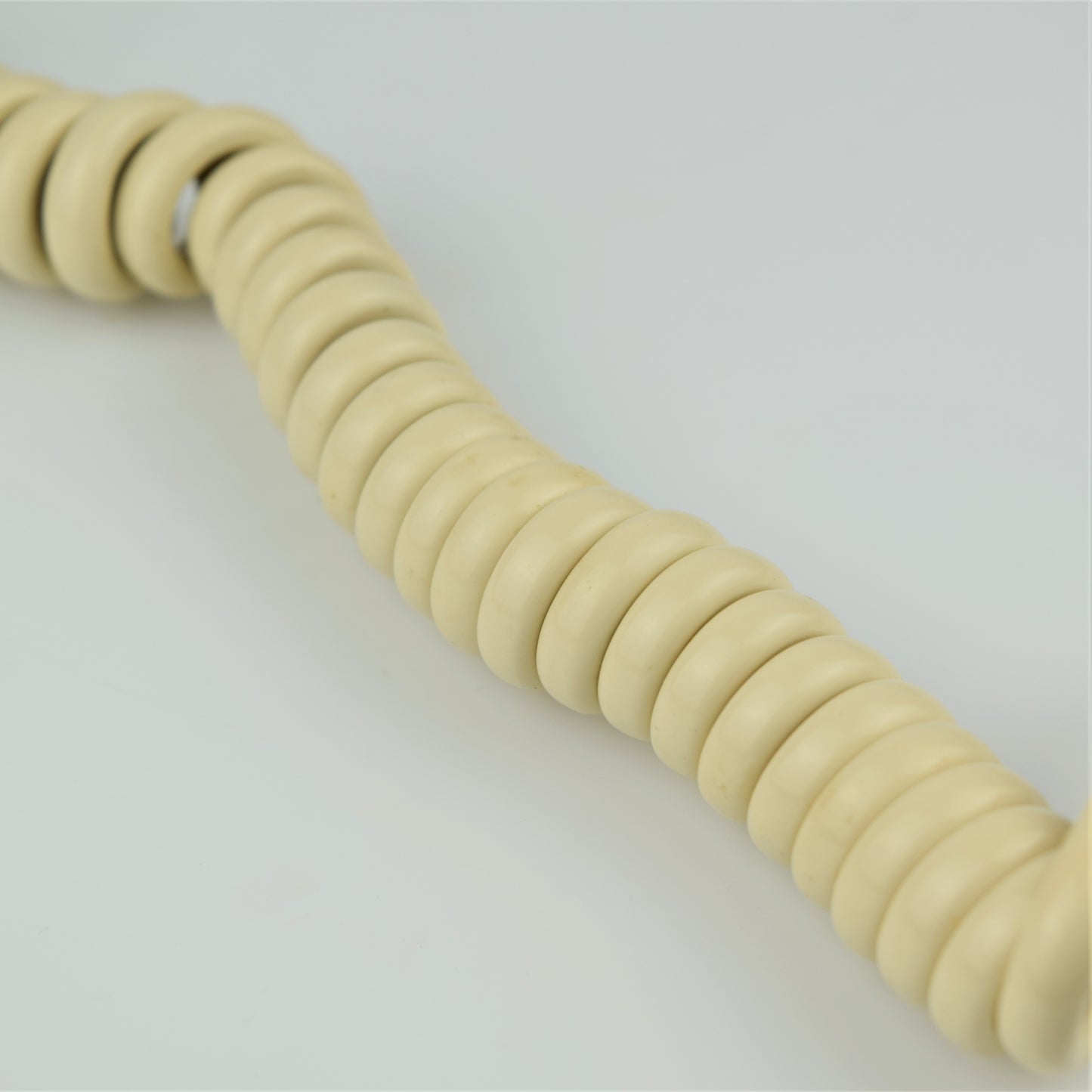 Cord - Handset - Ivory - Hardwired Curly - 4 Conductor - spade terminations.