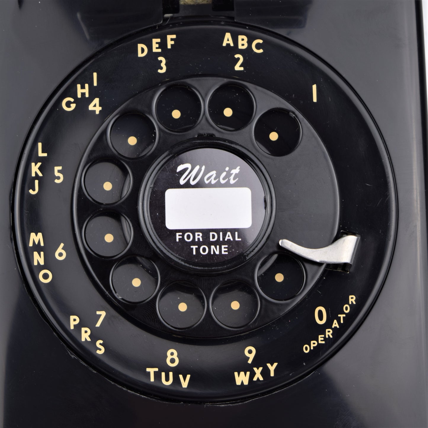 Black 554 Wall Telephone - Fully Restored and Functional with black fingerwheel