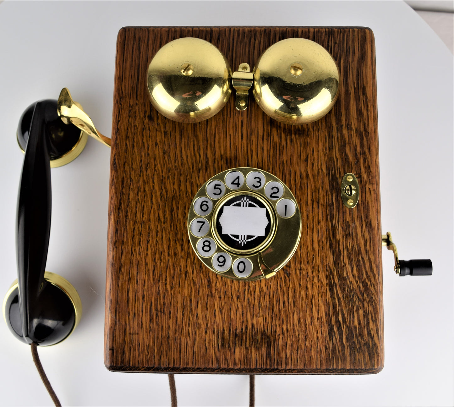 Mission Oak Wood Wall Phone