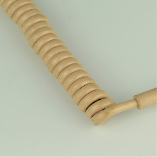 Cord - Handset - Beige - Hardwired Curly - 4 Conductor - spade terminations