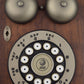 Reproduction Compact Wood Wall Phone with Rotary Touch Tone Dial