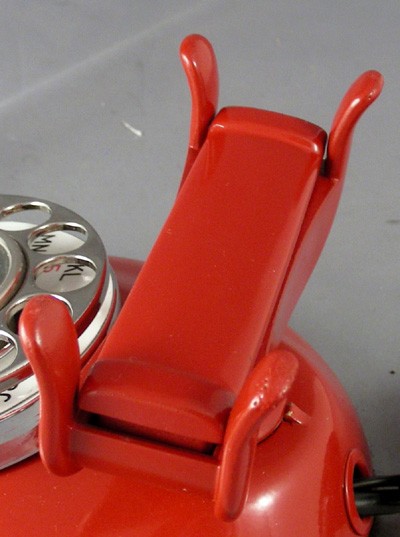 Reproduction Petite Deskphone - Red with Chrome Trim