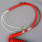 Cord - Handset - Cherry Red - Hardwired Curly - 4 Conductor - Spade Terminations