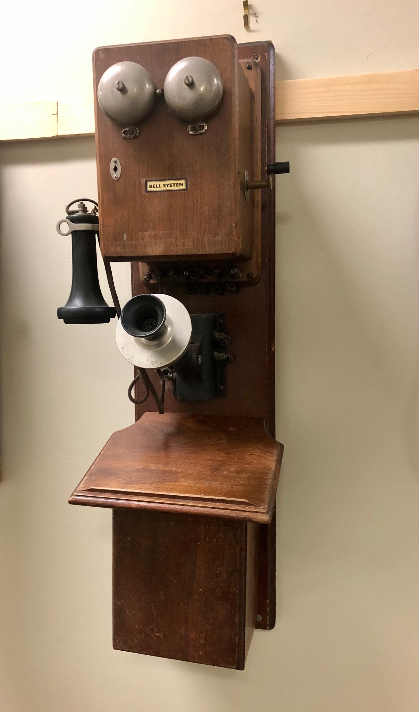 Chicago Telephone Supply Company Wood Wall Phone - Two Box w/ OST Receiver