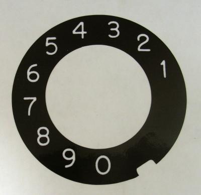 Automatic Electric Dial Plate Overlay - Military Black with White