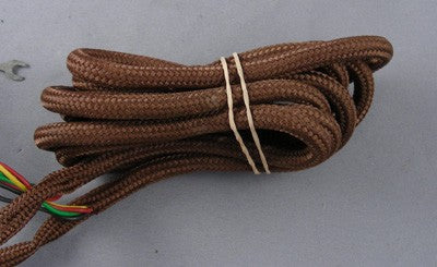 Brown Cloth-Covered 4-Conductor Subset Cord - Vintage Style Telephone Wire (SKU 30003)