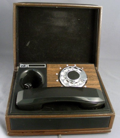 Chest Telephone - Black Leather- Rotary