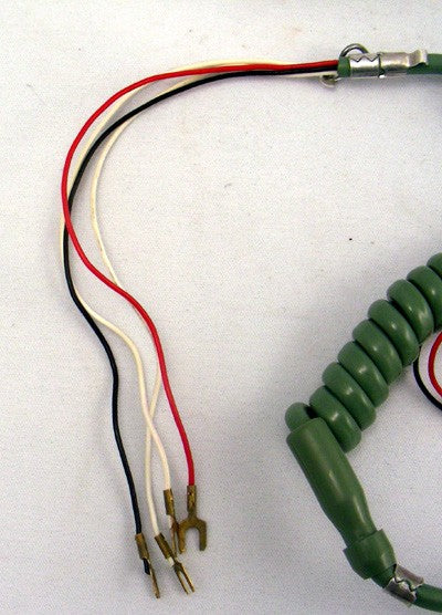 Cord - Handset - Green - Hardwired - 4 Conductor - Spade Terminations