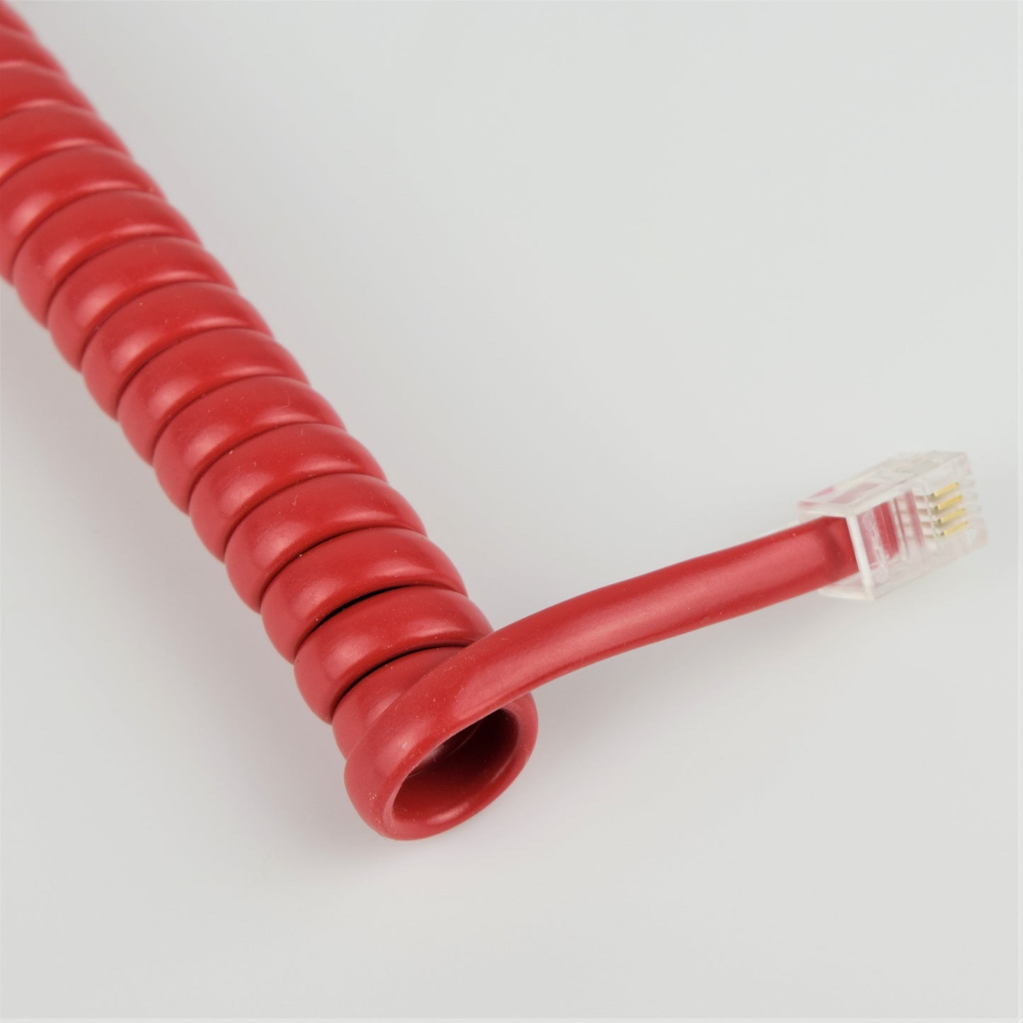 Cord - Handset - Vinyl - Bright Red - Modular Curly