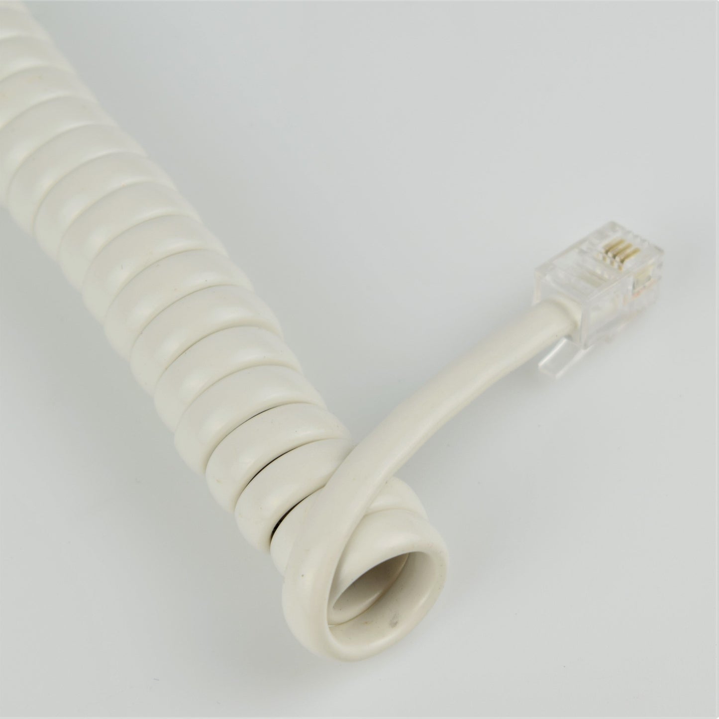 Cord - Handset - Vinyl - White - Modular Curly