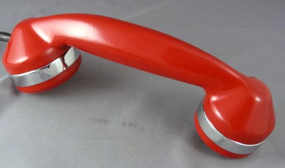 Reproduction Petite Deskphone - Red with Chrome Trim