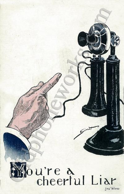 Vintage Telephone "Cheerful Liar" Postcard