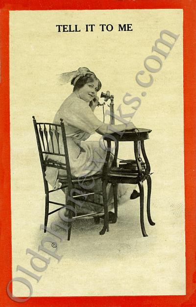 Vintage Telephone Postcard "Tell it to me"