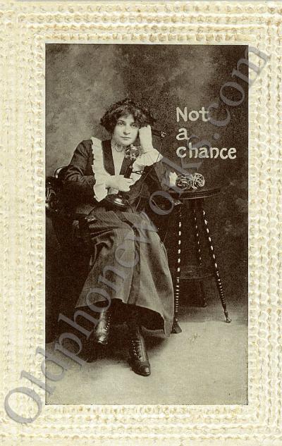 Vintage Telephone Postcard "Not a chance"