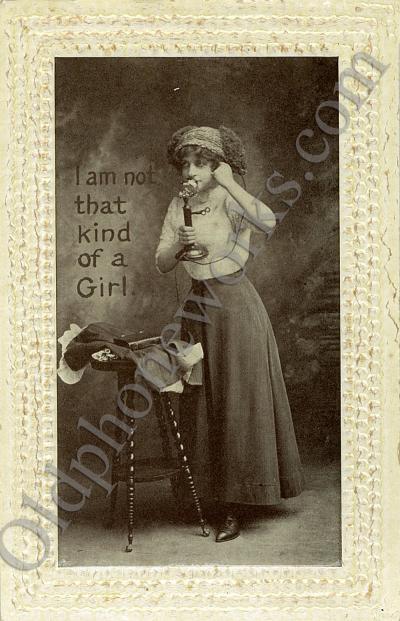 Vintage Telephone Postcard "I'm not that kind of girl"