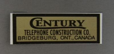 Water Decal - Century Telephone Construction Company  - Gold