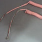 Cord - Handset- Pink - Hardwired Curly - 4 Conductor - spade terminations
