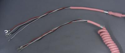 Cord - Handset- Pink - Hardwired Curly - 4 Conductor - spade terminations