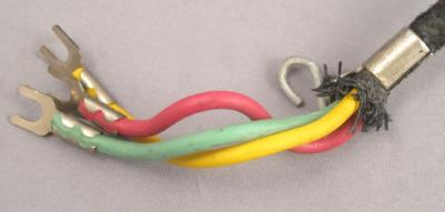 Cord - Line - Original - Stromberg Carlson - 3 Conductor - Black & Green Rattlesnake