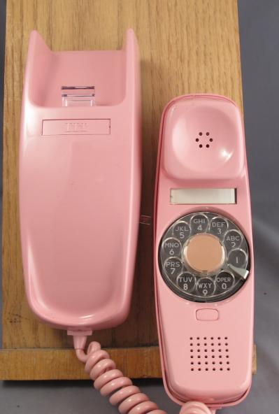Trimline Rotary Dial Wall Phone in Pink