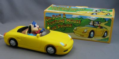 Dr Dog and Fortune Mouse Novelty Car Telephone - Yellow